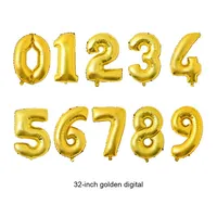 Offre Spéciale mariage fête d'anniversaire 16 pouces numéro ballon or argent feuille ballon numérique