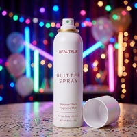 Spray brillant personnalisé OEM ODM pour cheveux et corps, non collant, lumineux, néon, fluorescent, pour soirées en boîte de nuit, danse, cosmétique, pour filles