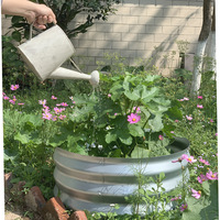 Boîte de planteur de fleurs carrées en acier galvanisé, entièrement assemblé, pour jardin surélevé, fleurs de légumes