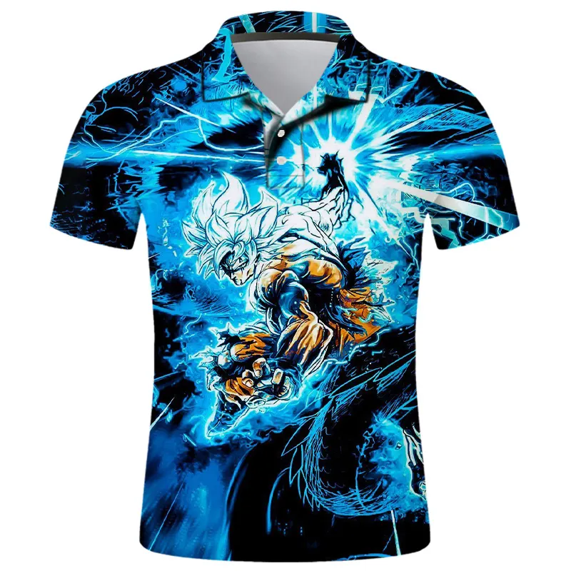 Anime 3D Print Dragon Cool Men Shirts Harajuku Streetwear Polo Custom Polyester Quick Dry Men's T-shirt Polo Shirt