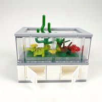 Blocs de construction micro DIY, aquarium empilable, mini briques, modèle d'arbre pour oiseaux, décoration de bureau créative, jouet cadeau, jouets en ABS