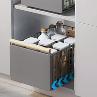 Organisateur de placard pliable, tiroir coulissant robuste, panier de rangement pour cuisine, garde-manger et placards