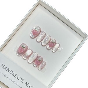 Prensa en las <span class=keywords><strong>uñas</strong></span> <span class=keywords><strong>Manicura</strong></span> Arte Ataúd medio Cubierta completa Prensa hecha a mano en las <span class=keywords><strong>uñas</strong></span> <span class=keywords><strong>Uñas</strong></span> acrílicas con flor - Product Image 4