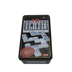 Juego de dominó doble personalizado de fábrica, juego de tren mejicano, punto de <span class=keywords><strong>color</strong></span> con caja de lata para productos de entretenimiento, 12 unidades - Product Image 2