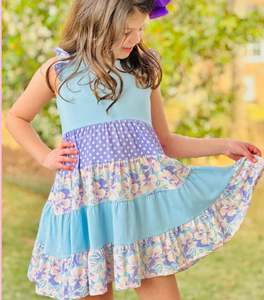 Preorder boutique primavera stampa floreale grazioso volant bambine vestito nuovo design all'ingrosso vestiti per bambini per ragazza - Product Image 1
