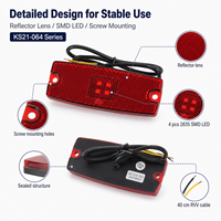 Série de feux de positionnement LED KS21-064 rouge, ambre, blanc, lampe réflectrice pour camion, remorque, 12-30V, homologuée E-Mark DOT