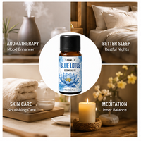 Huile essentielle de lotus bleu pure et naturelle ; nourrit la peau et détend le corps et l'esprit, convient aux soins de la peau et à l'aromathérapie.