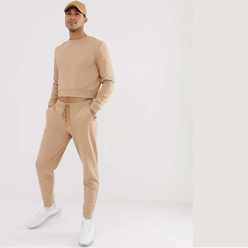 Winter Neue Stil Männer Crop Top Sweatshirt Einfarbig Heavy Baumwolle Neueste Design Trainingsanzug