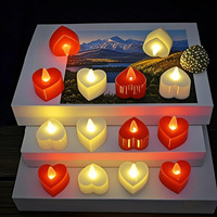 Bougie LED décorative en forme de cœur, à piles, écologique, pour anniversaire, mariage, demande en mariage, confession