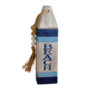 Mediterranean Wooden Buoy Wall Sign Beach Letter <b>Ornament</b> Home Decor Hanging Item Rectangle Blue Vertical Style - Product Image 4