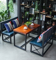 American LOFT Bar de style industriel en fer Bar Restaurant occidental Tables et chaises en bois massif Table et chaise de siège à cartes