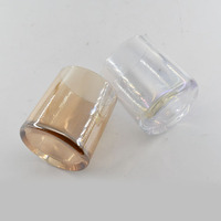 Champagner farbenes Glas kerzen glas mit Deckel Bernstein glas mit Kerzen füllung Kunden spezifische Gläser Kerzen