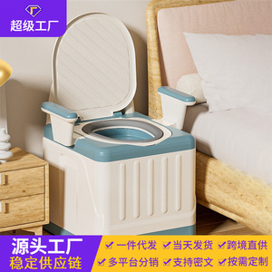 Portable Toilet <b>For</b> Children Adults Outdoor Camping Vehicle Use Foldable No Installation Required PP Material Modern Design - Product Image 5