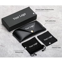 Boîte à lunettes noire Estuche De Gafas Accessoires pour lunettes de soleil avec logo personnalisé Pochette pour lunettes de soleil de poche Étui à lunettes