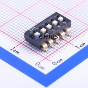 EM-05KP DIP Switch SMD-10P,6.3x13.7mm Switch Flat Toggle, Raised Type Single Pole Single Throw 5 2.54mm - Product Image 1