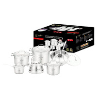 Ensemble de casseroles en acier inoxydable pour le commerce extérieur, 12 pièces, bouilloire, lait, soupe, poêles à frire, poêle non revêtue, style occidental, cuisine à domicile, exportation