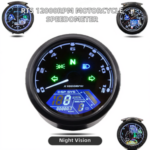 RTS Universal LED <strong>Digital</strong> Indicator Tachometer Fuel Meter Gauge 12000RPM Speedometer Night Vision LCD <strong>Dial</strong> Odometer New for - Product Image 5