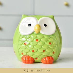 OEM/ODM yeni yaratıcı 3D baykuş şekli sevimli seramik kumbara özel el boyalı banka seramik sikke tasarruf banka para kutuları hediye için - Product Image 5