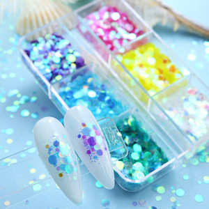 Fournitures pour ongles Paillettes holographiques <span class=keywords><strong>Manucure</strong></span> DIY 6 Girds Paillettes scintillantes Accessoires pour ongles - Product Image 4