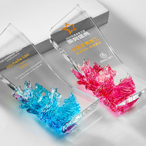 Crystal Phoenix <b>Trophy</b> Laser <b>Engraved</b> Uv Printing Awards Business Gifts Durable Annual Meeting Outstanding Employee - Product Image 5