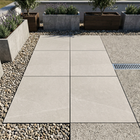 Carreaux de porcelaine extérieurs élégants en grès beige gris, épaisseur 20 mm, dalles de pavage robustes pour véranda, 600x600 mm