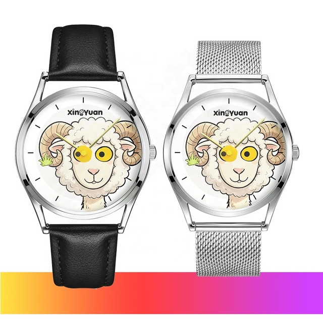 2027 Sheep Creative Quartz Cartoon Watch Men Woman Trendy Ins Style Design Middle School Students Personalized Unisex Fashion