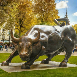 Statua del Toro di Wall Street in Bronzo <span class=keywords><strong>Antico</strong></span> a Grandezza Naturale, Finitura Patinata, Dimensioni Personalizzabili, Scultura in Metallo per <span class=keywords><strong>Giardino</strong></span> - Product Image 2