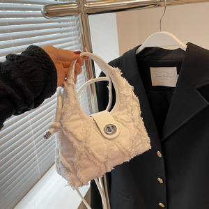 Fournisseur sac à bandoulière de mode Denim diamant treillis toile sac à main fourre-tout conception de niche femmes sacs à bandoulière pour dames travail bureau - Product Image 5