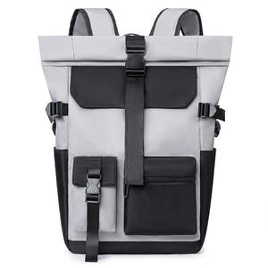 Custom New Mens Roll top <b>Backpack</b>, Minimalist and <b>Stylish</b>, Niche Design with a Rolled Opening and Top Closure - Product Image 6