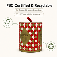 Scatola Regalo Rotonda CBP per Cioccolatini, Candele, Cosmetici - Tubo Cilindrico in Carta Ecologica FSC con Nastro, Dimensioni Personalizzabili