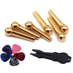 6 unids/set de clavijas de puente de guitarra de latón de cobre puro, clavijas de uñas <span class=keywords><strong>para</strong></span> guitarras acústicas populares, mantienen el timbre completo más estable - Product Image 1