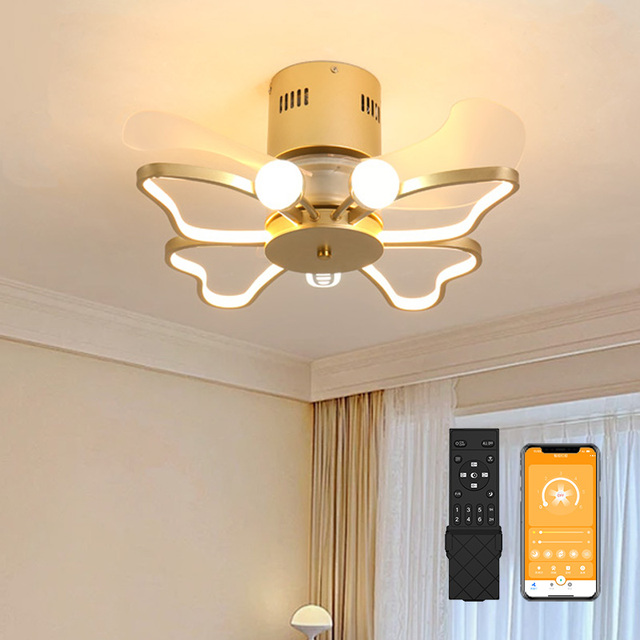 Modern 3-Blade Ceiling Fan with Light for Bedroom, 6-Speed, Remote & APP Control, Dimmable 3000K-6500K LED, Quiet Operation