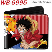 Dompet Pendek Lipat Kulit PU Gaya Jepang Anime One Piece Bermotif Kartun Uniseks Penggunaan Sehari-hari 7 Inci 11.5x9.5x2cm