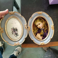 Eleganter 4x6 Handgefertigter Verzierter Ovaler Kunstharz-Bilderrahmen mit Goldener Samtrückseite, Umweltfreundlich, Vintage-Stil für Wand/Tisch, Inklusive Standfuß