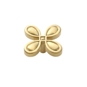 Poignée de tiroir en laiton style chinois, bouton de meuble papillon, quincaillerie durable à trou unique - Product Image 1