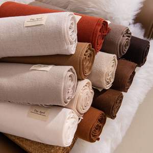 Châle en laine personnalisé et chaud pour l'hiver avec pompon, étole en cachemire de couleurs unies, écharpe Pashmina pour femme, vente en gros - Product Image 6