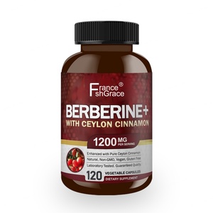 Capsules de berbérine personnalisées avec cannelle de Ceylan, 120 capsules végétales pour femmes et hommes, complément de berbérine - Product Image 1