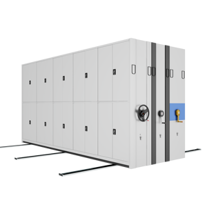 Archivador moderno de metal con manivela, estantes ajustables de uso comercial, diseño compacto, estantería de biblioteca móvil, cerradura de llave 4 - Product Image 2