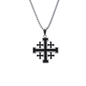 Collane con Ciondolo Hip-hop in Stile Drip Oil per Uomo, Collana con Croce in Acciaio al Titanio, Accessori Religiosi - Product Image 4