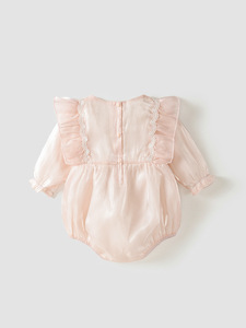 Body Primaverile per Neonata a Maniche Lunghe con Pizzo, Tutina con Fascia per Capelli e Fiocco, <span class=keywords><strong>Abbigliamento</strong></span> per <span class=keywords><strong>Bambina</strong></span> - Product Image 3