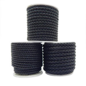 Оптовая продажа: Кожаный плетеный шнур 3/4 мм, кофейно-коричневый/черный, круглый, высшего качества, для изготовления украшений, по низкой цене, в наличии - Product Image 4