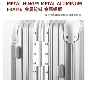 Aluminum <b>Hard</b> <b>Shell</b> <b>Suitcase</b> with Spinner Wheels TSA Lock Modern Travel Bag Unisex Carry-On Luggage - Product Image 4