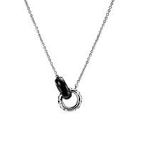 Collier pendentif en or rempli à deux cercles reliés, en argent 925 plaqué or 18 carats, avec pierres précieuses, bijoux de mode pour femmes Maimang