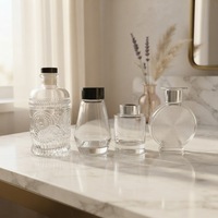 Bouteille diffuseur à roseaux en verre transparent à motif rétro, 100ml, 150ml, 300ml, vide, gaufrée, pour parfum et décoration de boutique - Meilleures ventes