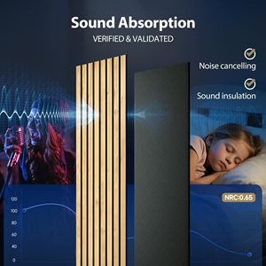 Panneau acoustique en bois à lattes moderne et écologique à NRC élevé, absorption acoustique haute fréquence pour entrepôt, studio d'enregistrement, maison - Product Image 5