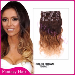 100% cabello humano full ends 8set ombre color pelo clip <span class=keywords><strong>en</strong></span> la extensión <span class=keywords><strong>del</strong></span> cabello - Product Image 2