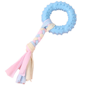 Çok renkli <span class=keywords><strong>TPR</strong></span> ev hayvanı ip oyuncağı düğümlü halatlar çiğnemek için Spiky topları eğitim interaktif çalma süresi - Product Image 5