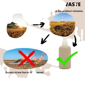 Natural Material Wheat Straw Beige Lotion Pump Bottle Shampoo Skin Care Serum <b>Face</b> Mask Cosmetic Packaging Biodegradable Plastic - Product Image 2