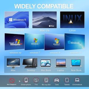 Boîtier externe BPAKDU pour graveur de <span class=keywords><strong>CD</strong></span>-RW/DVD, 4 ports USB, 2 emplacements TF/SD, <span class=keywords><strong>lecteur</strong></span>/graveur de <span class=keywords><strong>CD</strong></span> portable ATAPI - Product Image 3