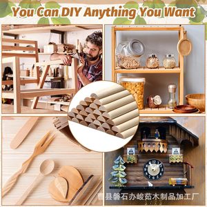 Round Wooden Stick A429 Wood Craft Supply Semi Circular For DIY <b>Model</b> <b>Building</b> And Clothes Drying Poles - Product Image 3
